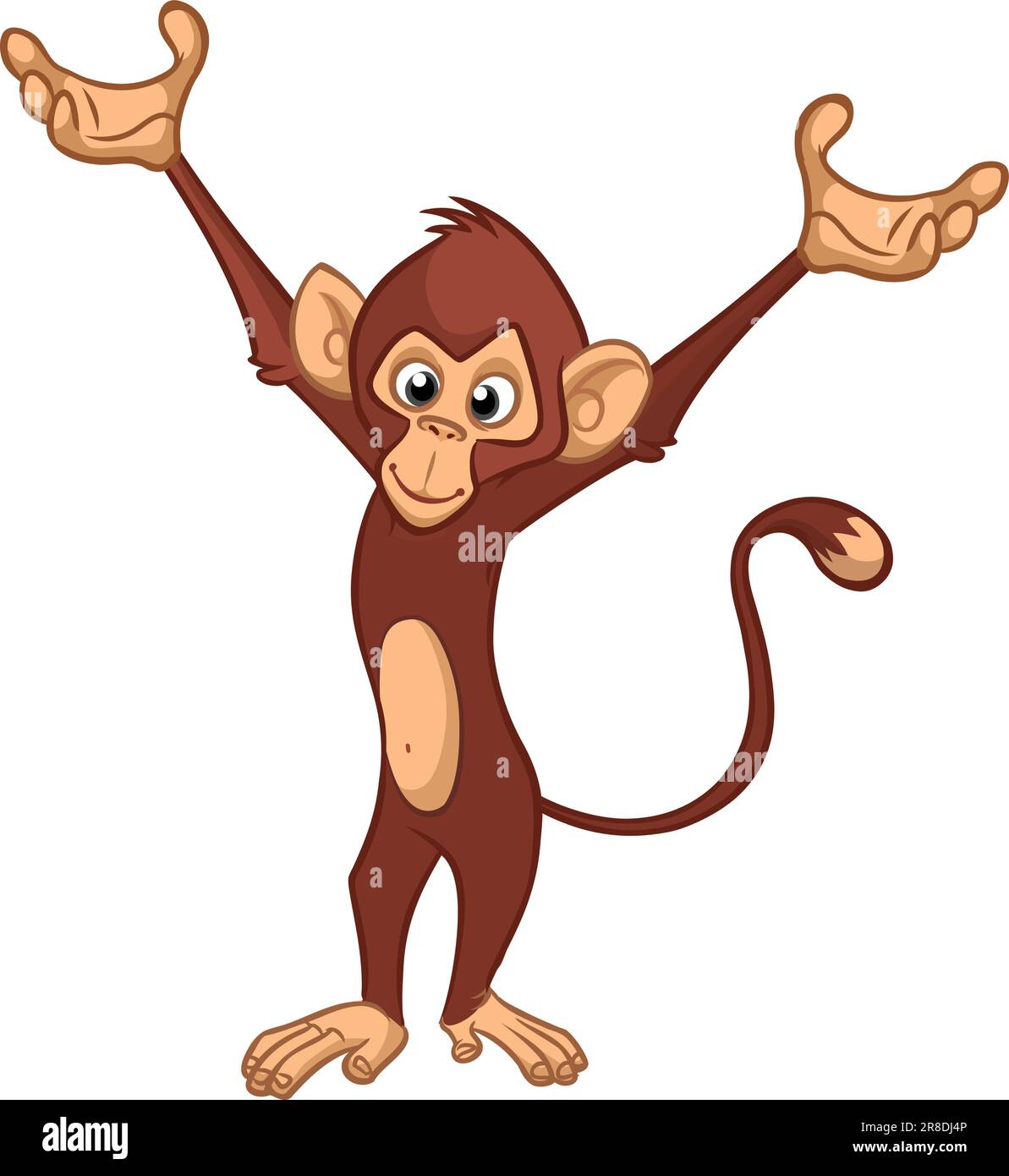 Cartoon Monkey Chimpanzee Vector Illustration Of Happy Monkey