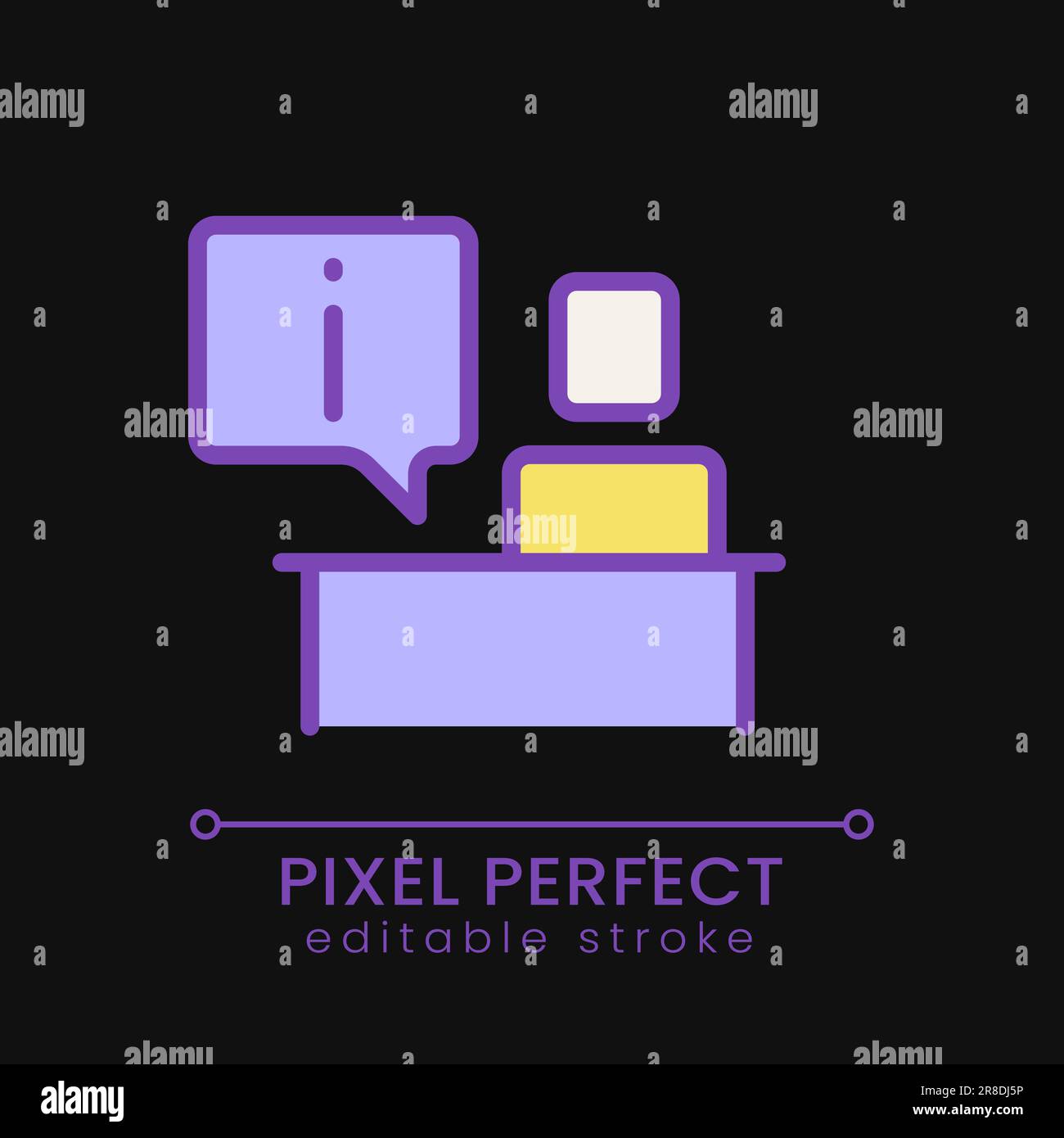 Information desk pixel perfect RGB color icon for dark theme Stock ...