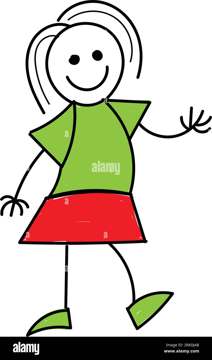 Hand Drawing Doodle Cartoon character Happy. Stick Figure Happy Jumping  Celebrating 25018271 Vector Art at Vecteezy