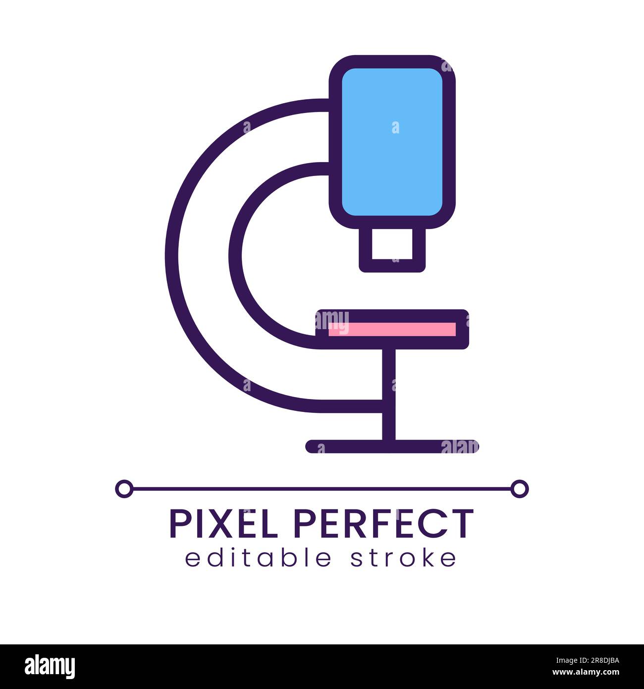 Microscope pixel perfect RGB color icon Stock Vector