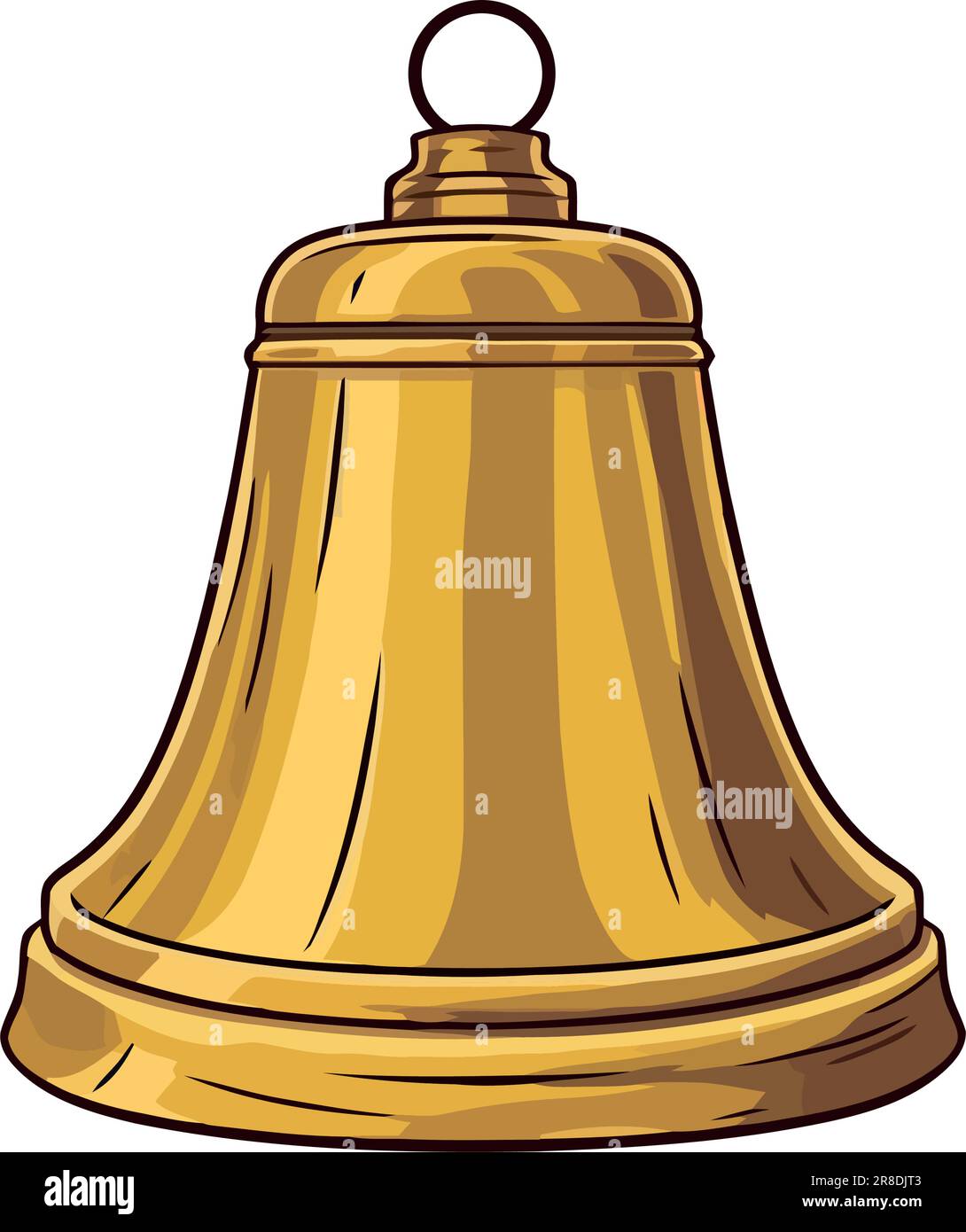 Golden handbell ringing in ornate celebration Stock Vector Image & Art ...