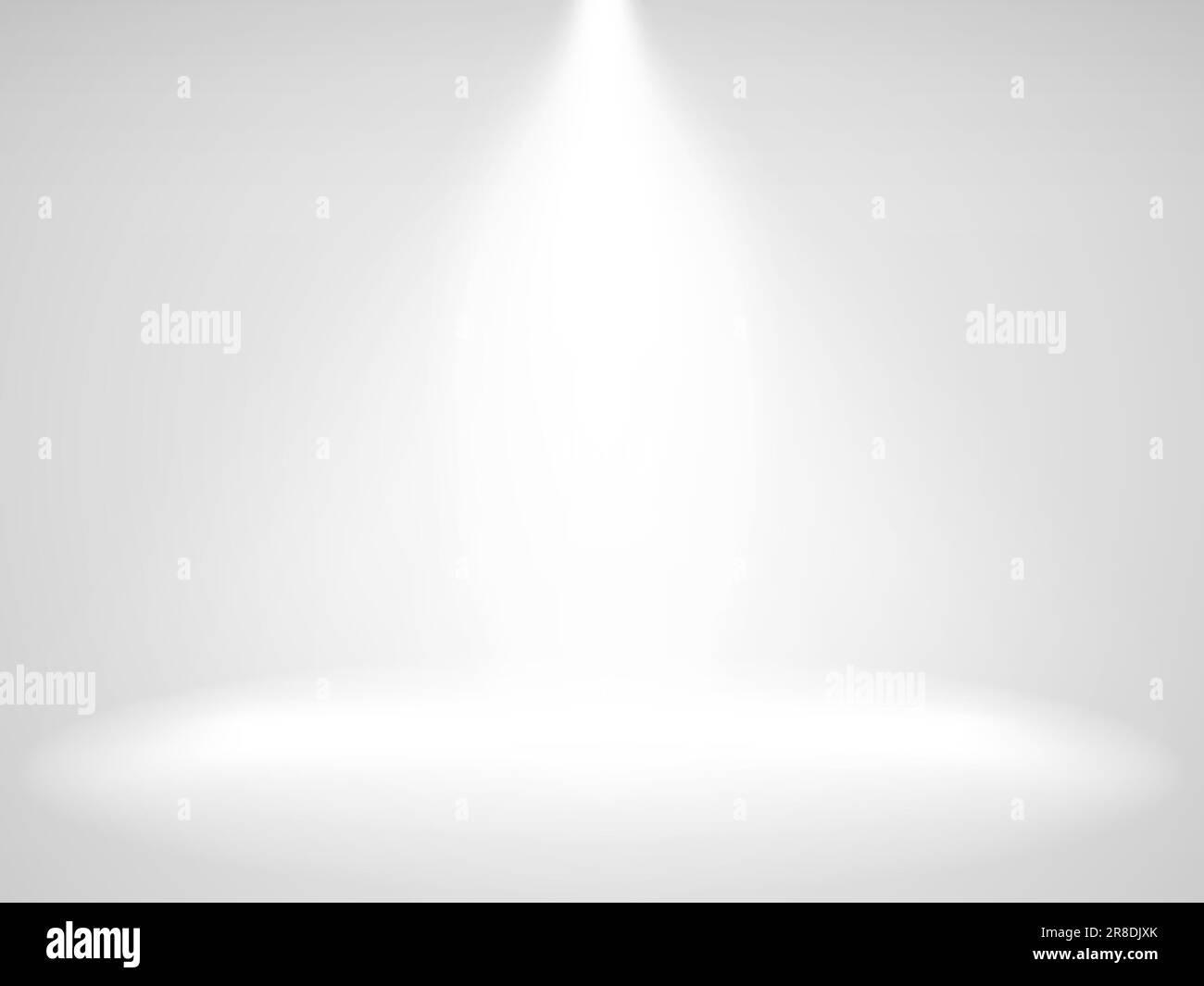 Empty studio with light. Spotlight on white background. Studio room for ...