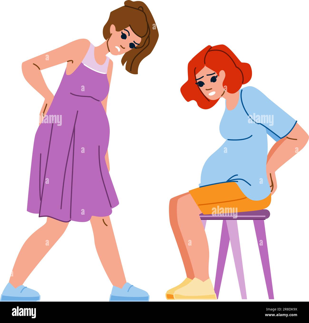 Back Pain Pregnancy Vector Stock Vector Image & Art - Alamy