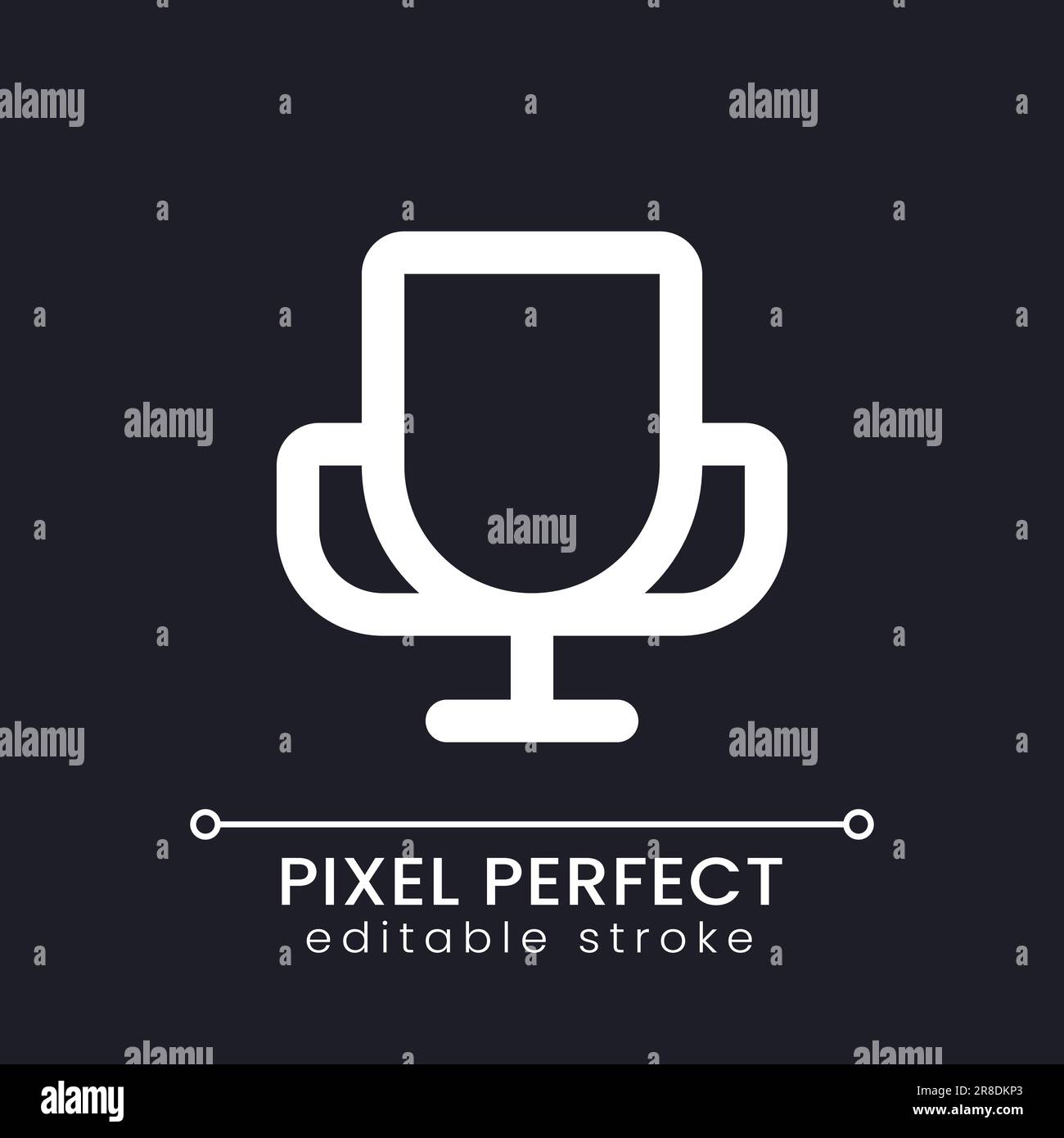 Champion cup pixel perfect white linear ui icon for dark theme Stock Vector