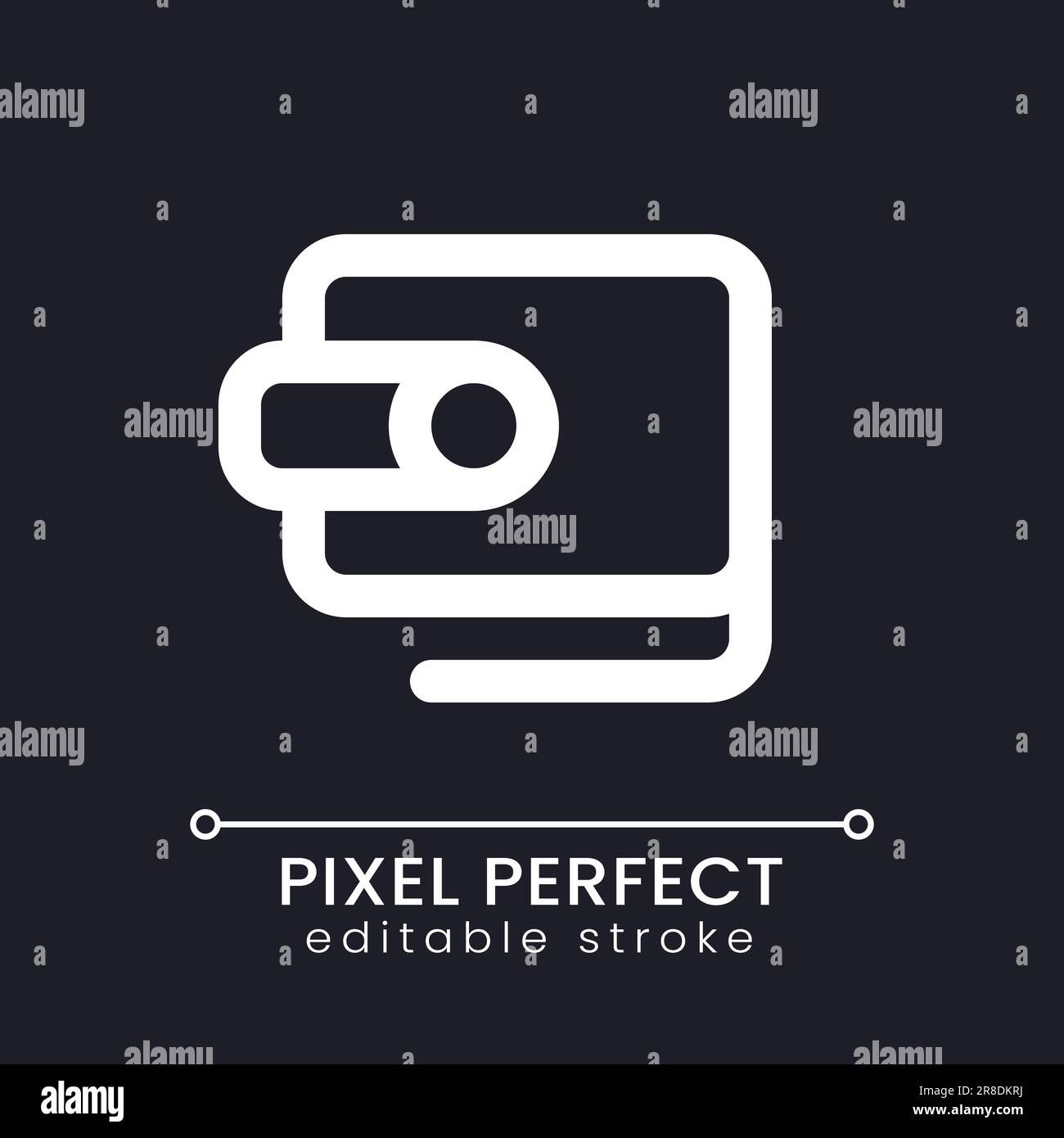 Wallet pixel perfect white linear ui icon for dark theme Stock Vector ...