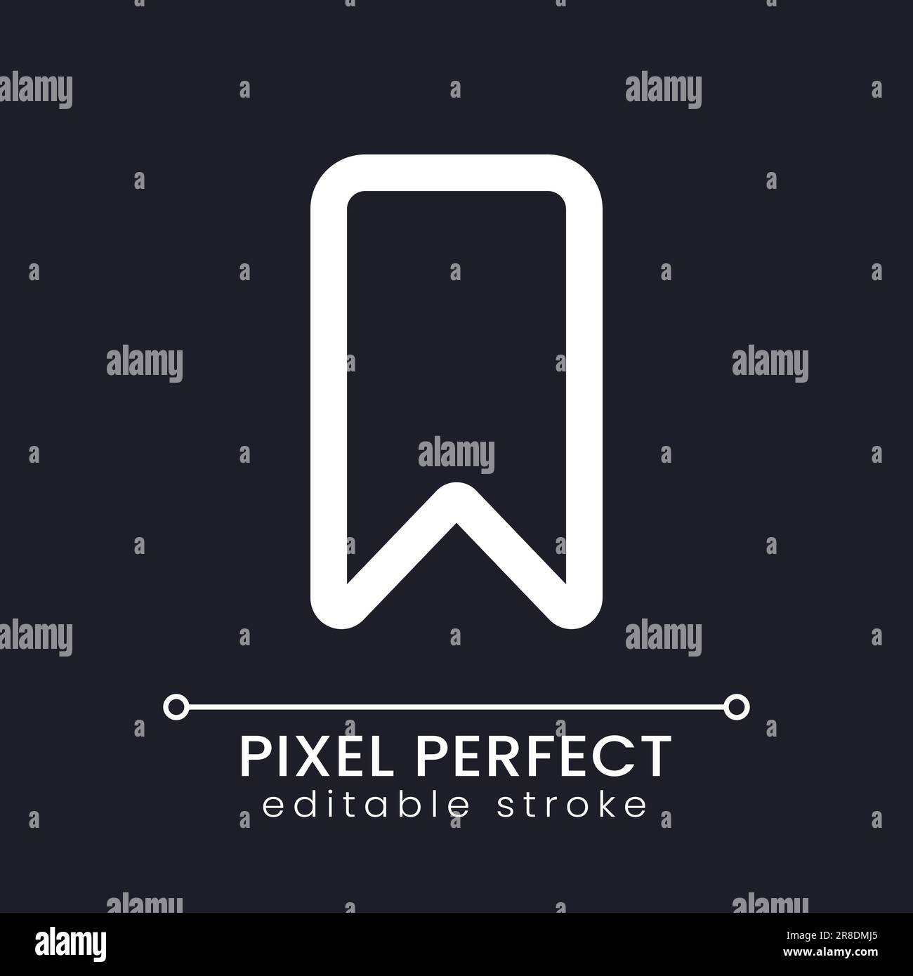 Bookmark pixel perfect white linear ui icon for dark theme Stock Vector