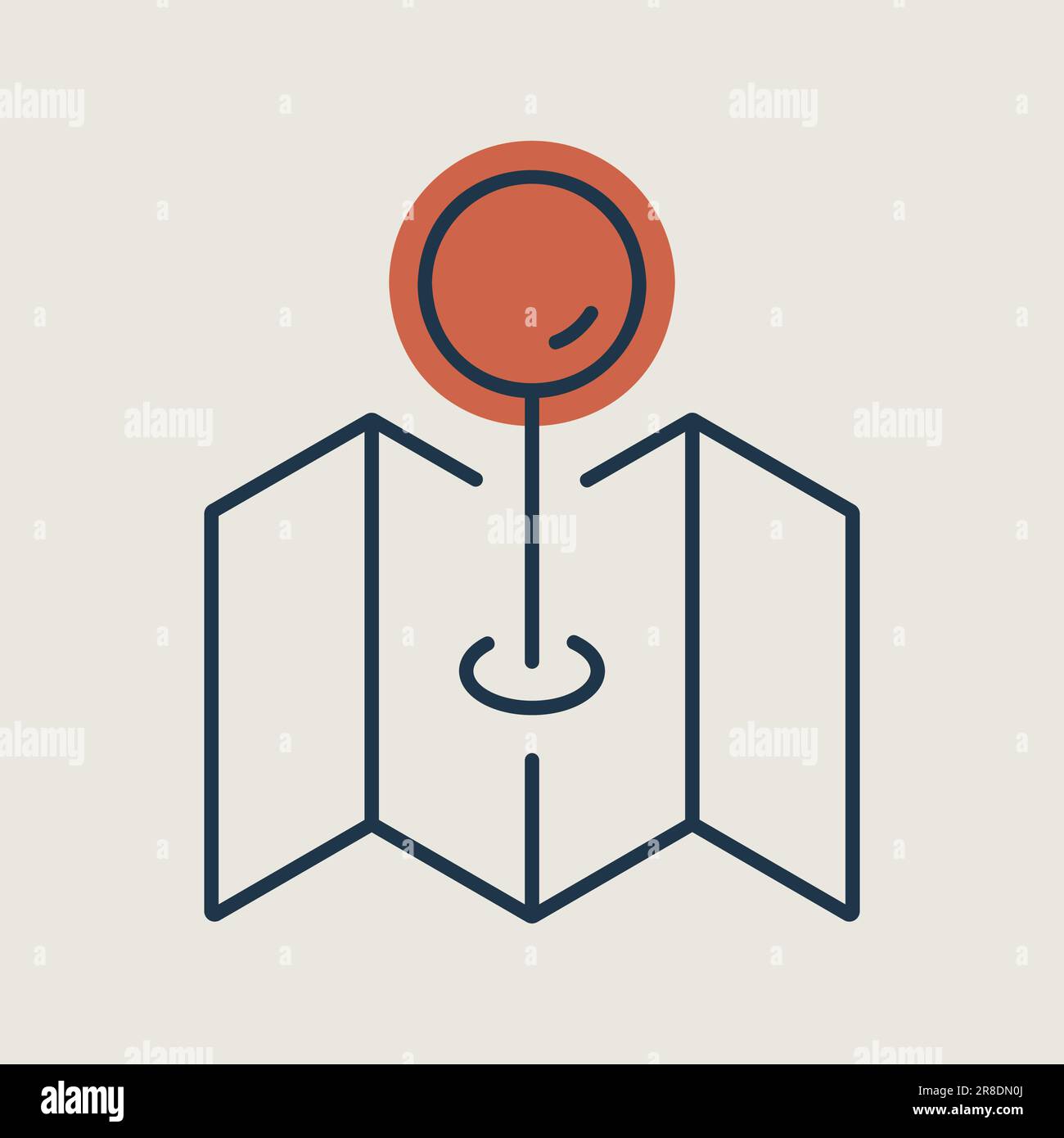 Map with pin, geo locate, pointer vector icon. Navigation sign. Graph ...
