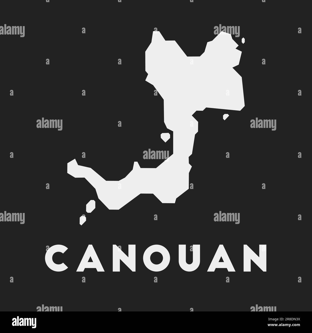 Canouan icon. Island map on dark background. Stylish Canouan map with ...