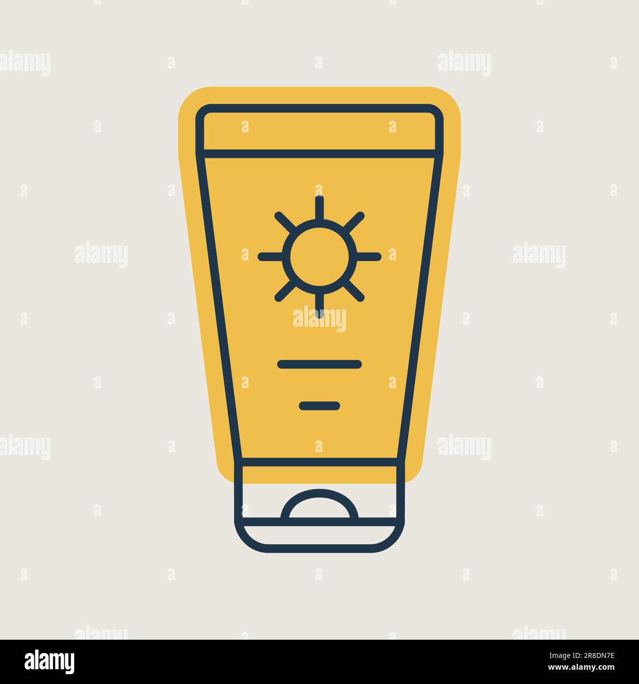 Sunscreen cream in tube vector isolated icon. Summer sign. Graph symbol ...
