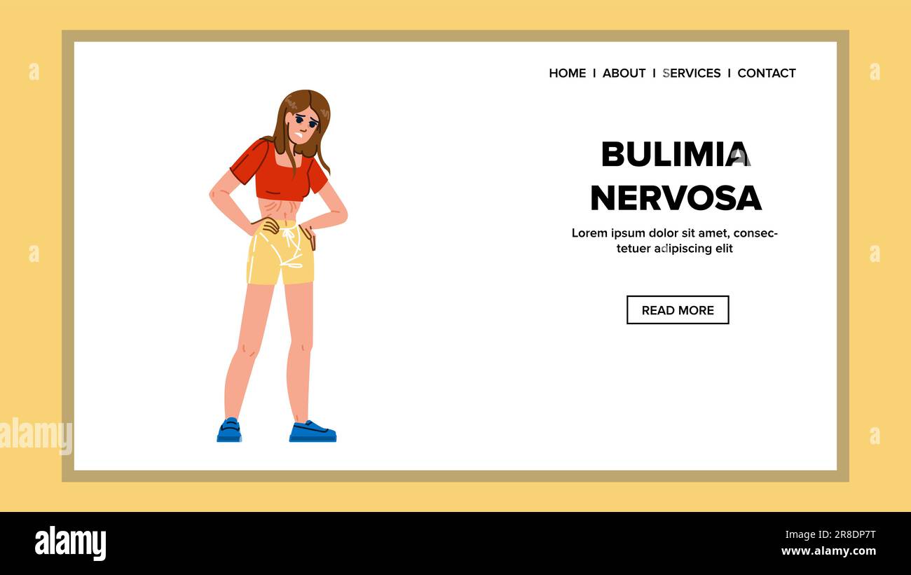 bulimia nervosa girl vector Stock Vector