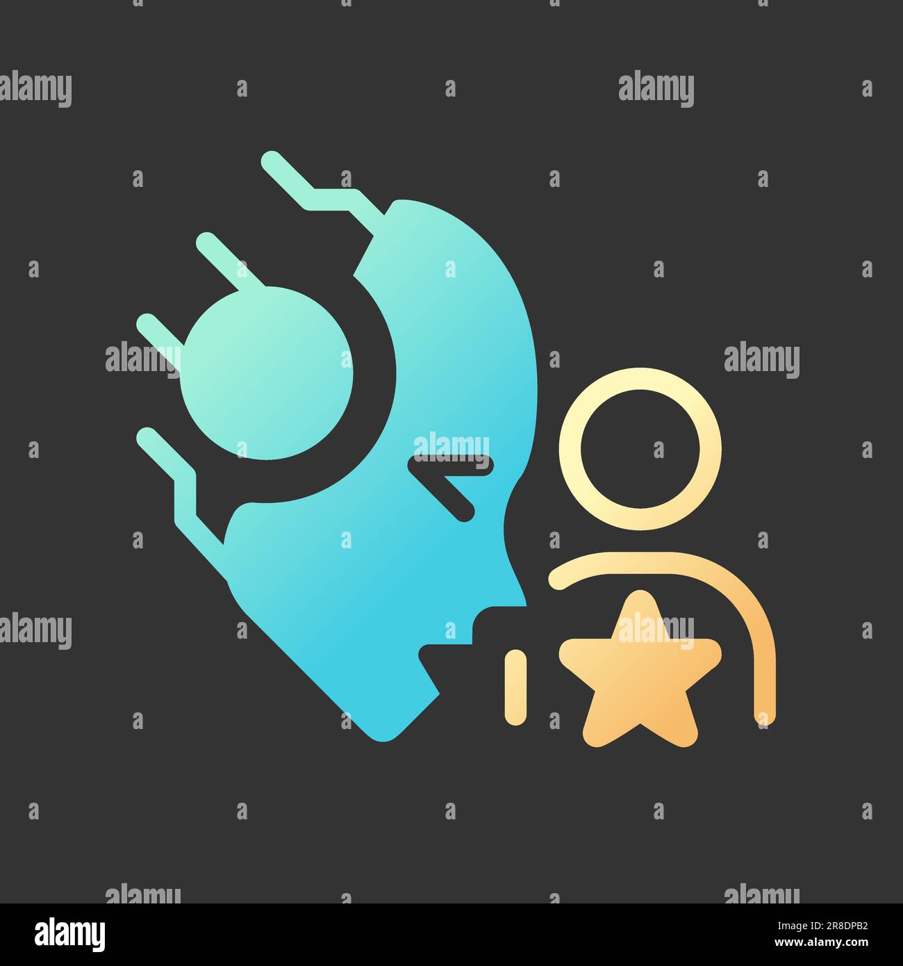 AI personalizes gradient glyph icon with lineart for dark theme Stock ...