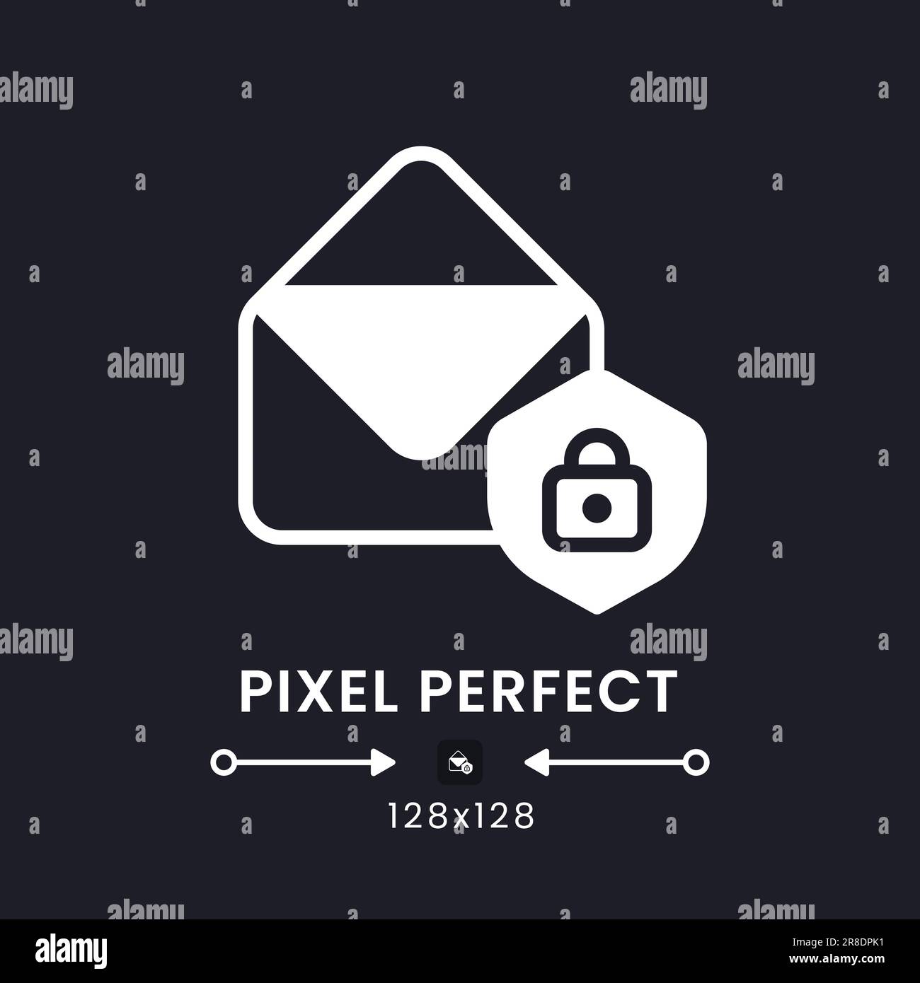 Email security white solid desktop icon Stock Vector