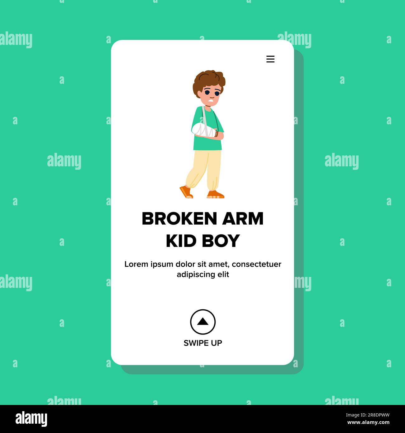Broken arm kid boy vector stock vector image art alamy