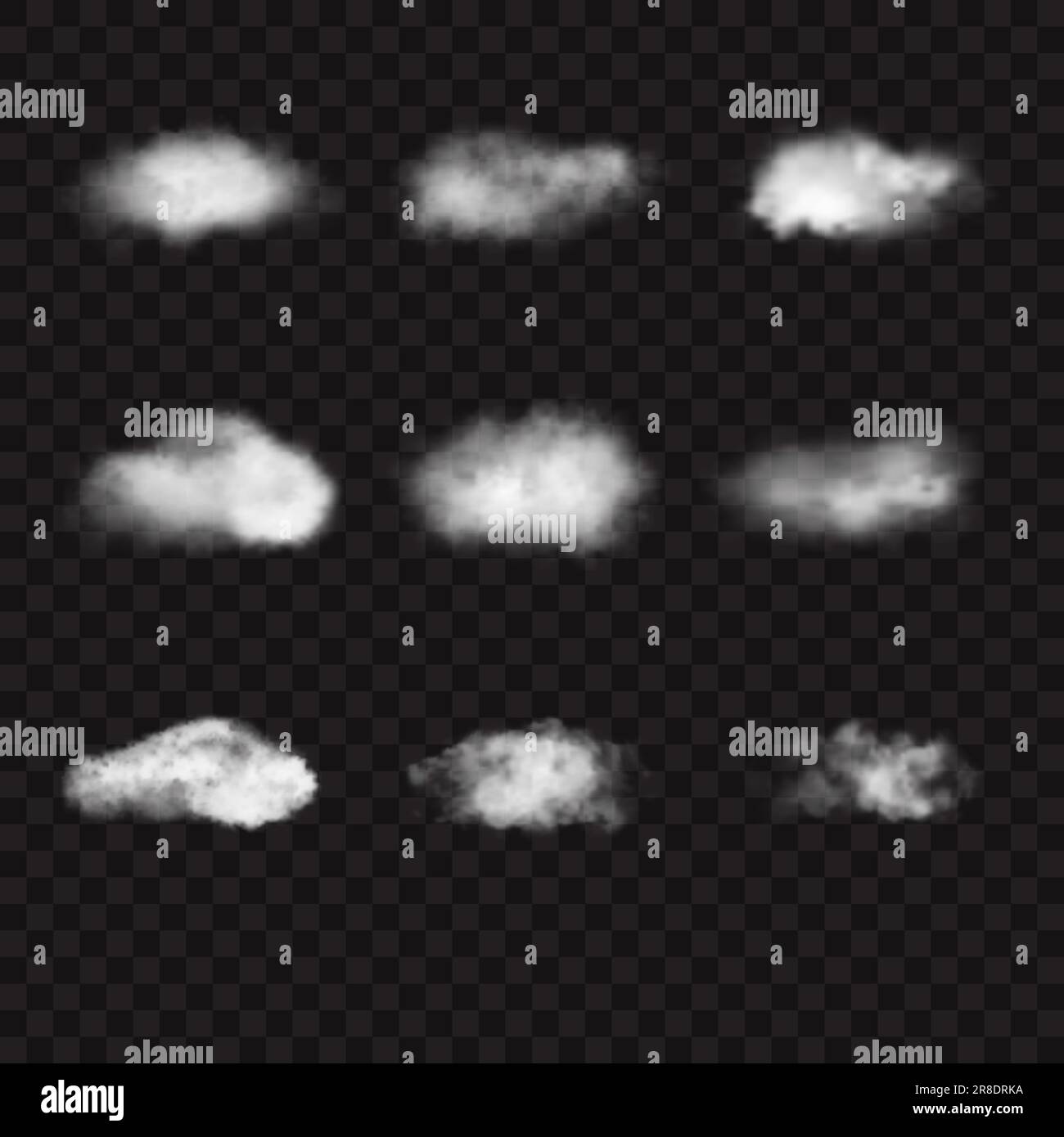 Set of vector illustration with realistic clouds Stock Vector Image ...