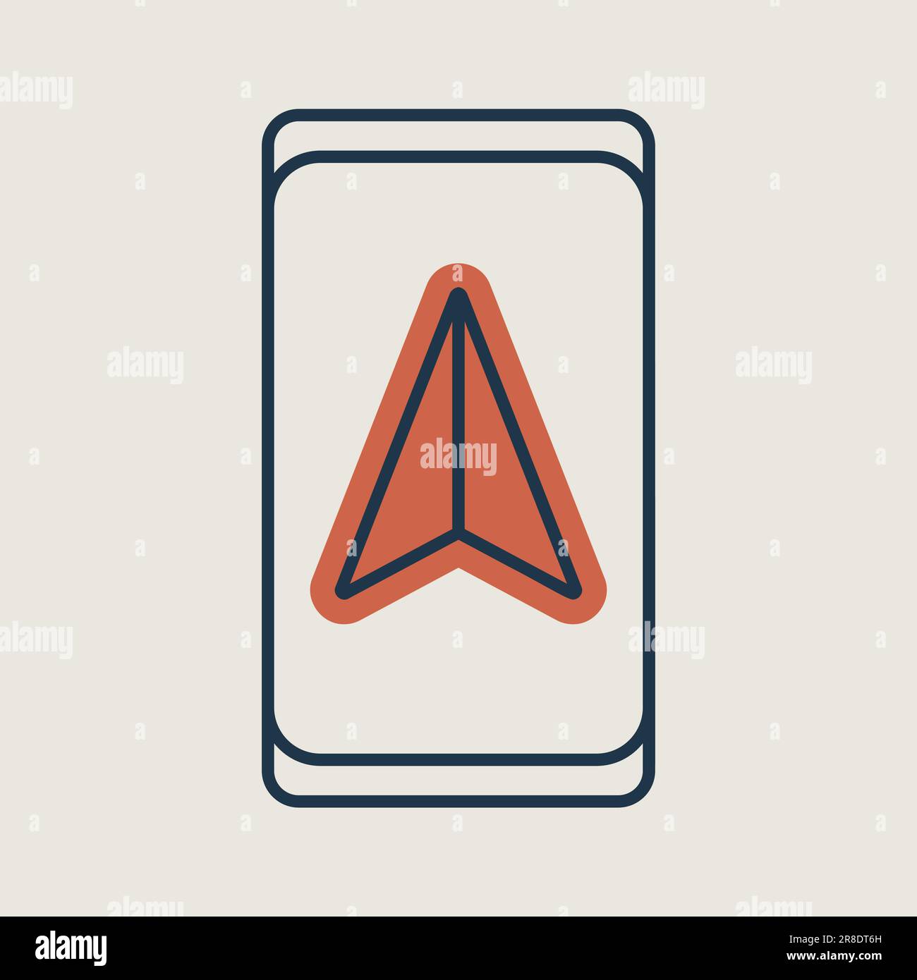 Smartphone with navigator vector isolated icon. Navigation sign. Graph ...