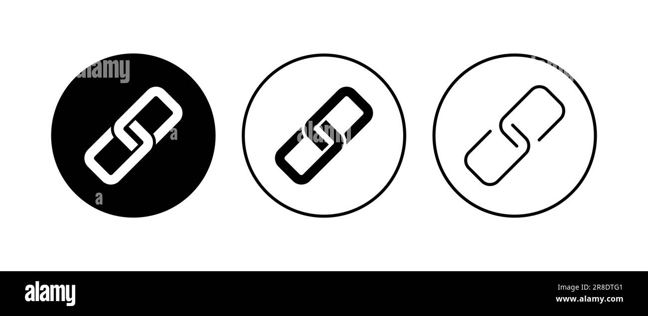 Link icon set. Hyperlink chain symbol. Stock Vector