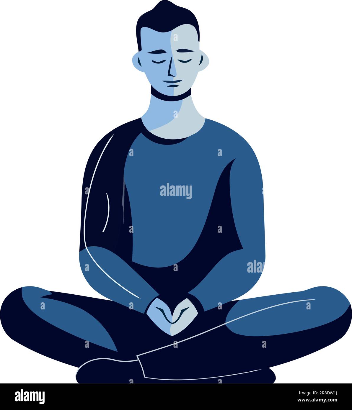 Portrait of meditating man Stock Vector Images - Alamy