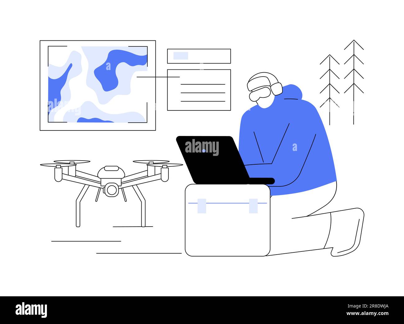 Use remote sensing drones abstract concept vector illustration Stock