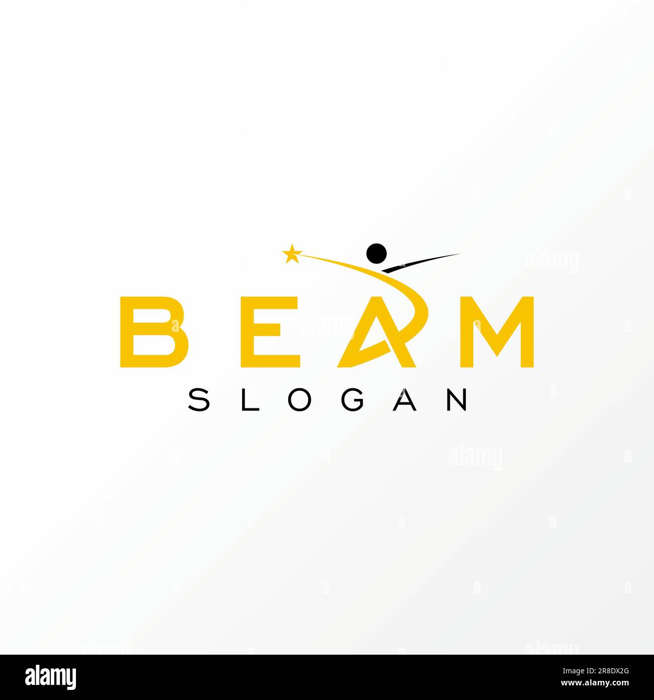 Logo design graphic concept creative abstract premium free vector stock letter BEAM font with happy active human. Related initial typography education Stock Vector