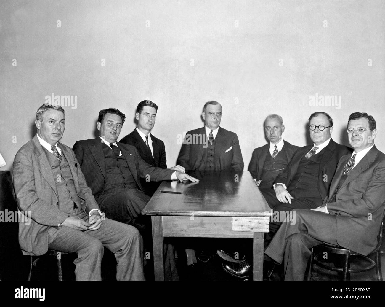 Washington D.C.:  October 2, 1934. Members of the new board that will direct the activities of the National Recovery Administration. Stock Photo