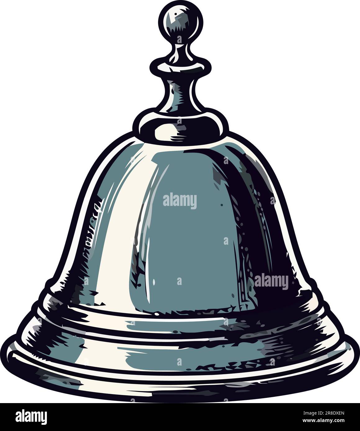 Metallic handbell ringing, symbol of hotel service Stock Vector Image ...