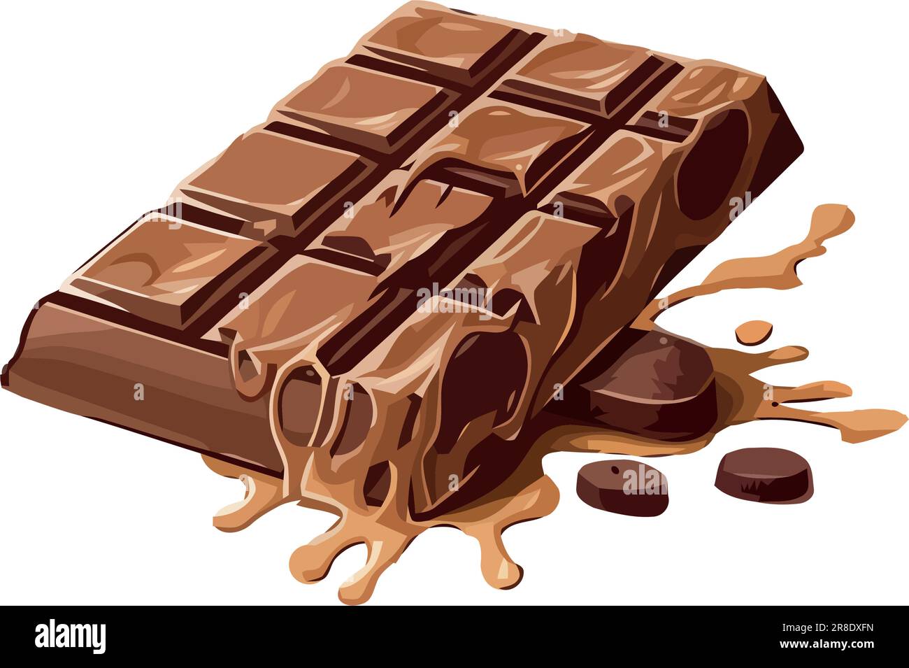 Melting chocolate bar, sweet snack Stock Vector Image & Art - Alamy