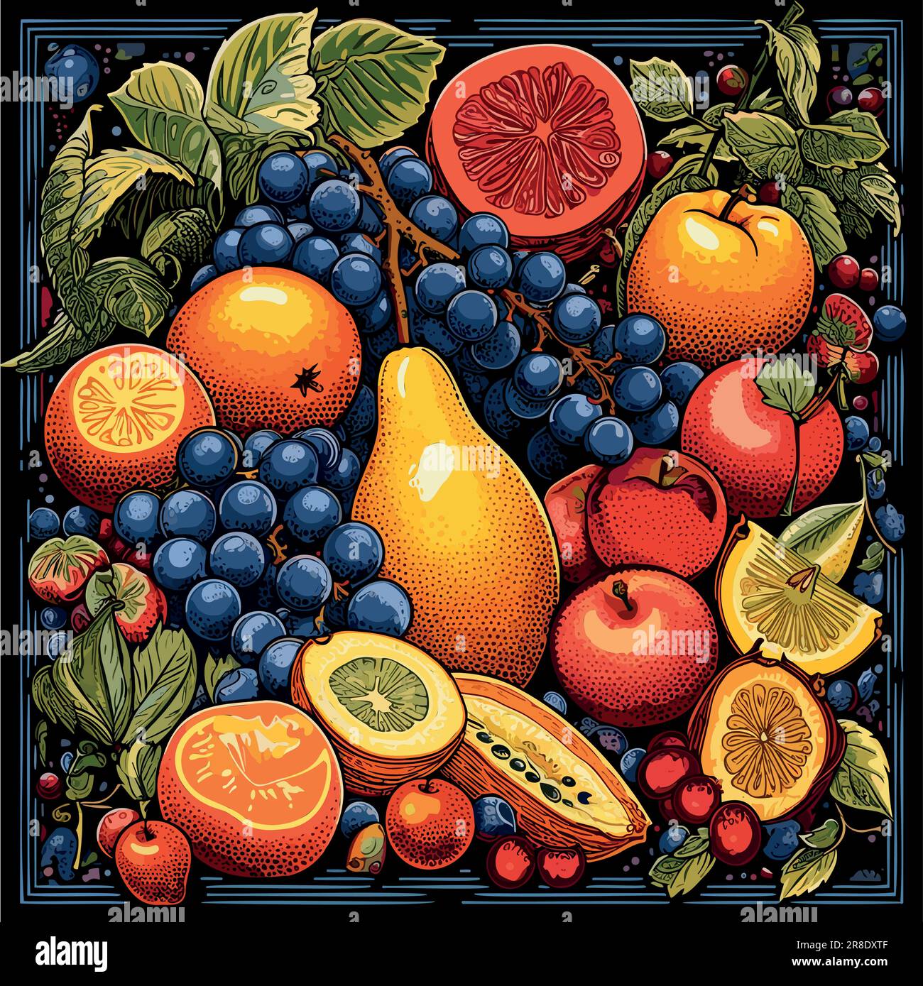 poster with a collection of colourfull fruits Stock Vector Image & Art ...