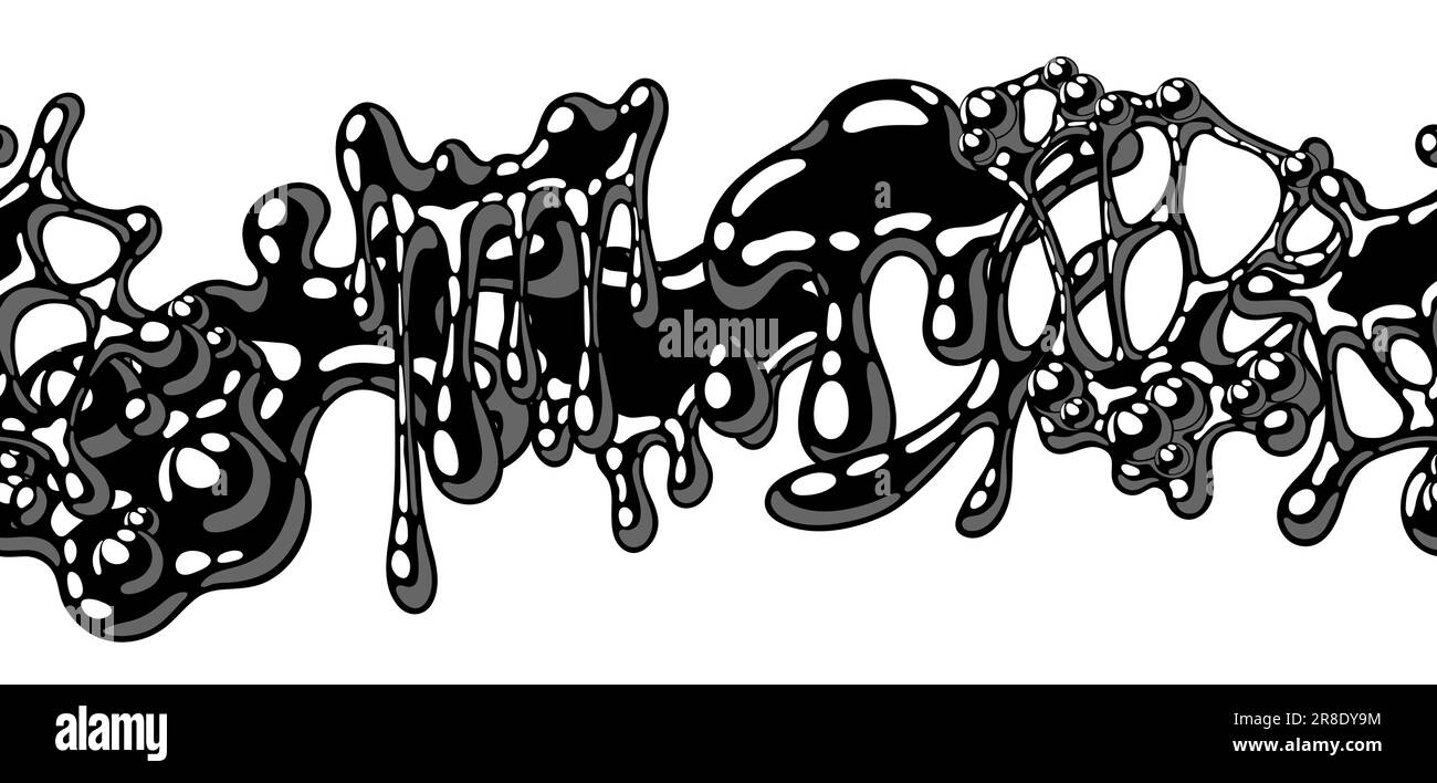Blots and drips slime pattern. Toxic mucus smudges streaks and blotch ...