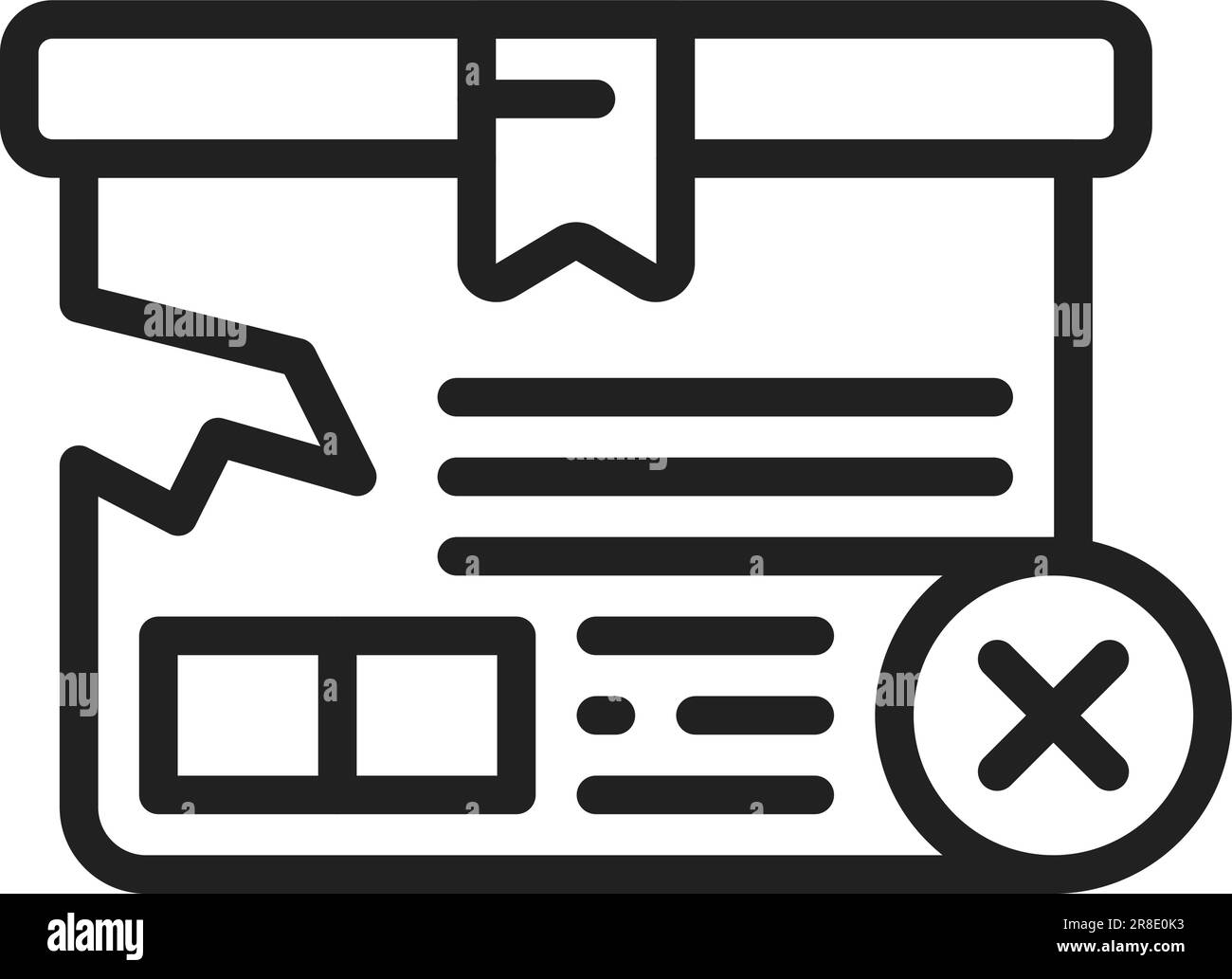 Delivery Box Rejected Icon Image. Stock Vector