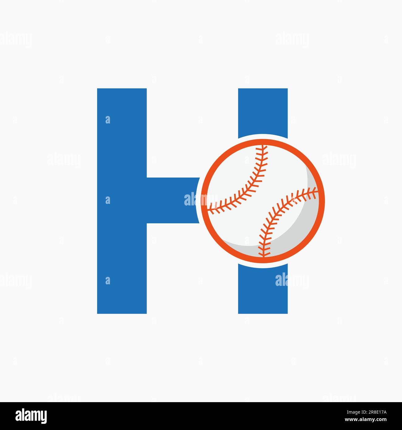 Baseball Logo On Letter H Vector Template Stock Vector Image & Art Alamy