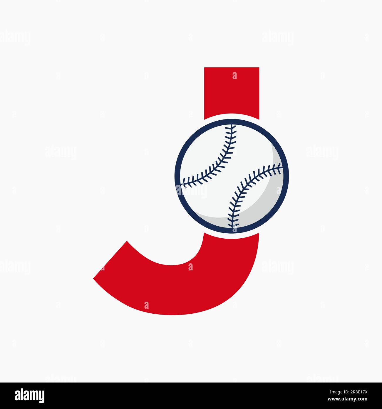 Baseball Logo On Letter J Vector Template Stock Vector Image & Art Alamy