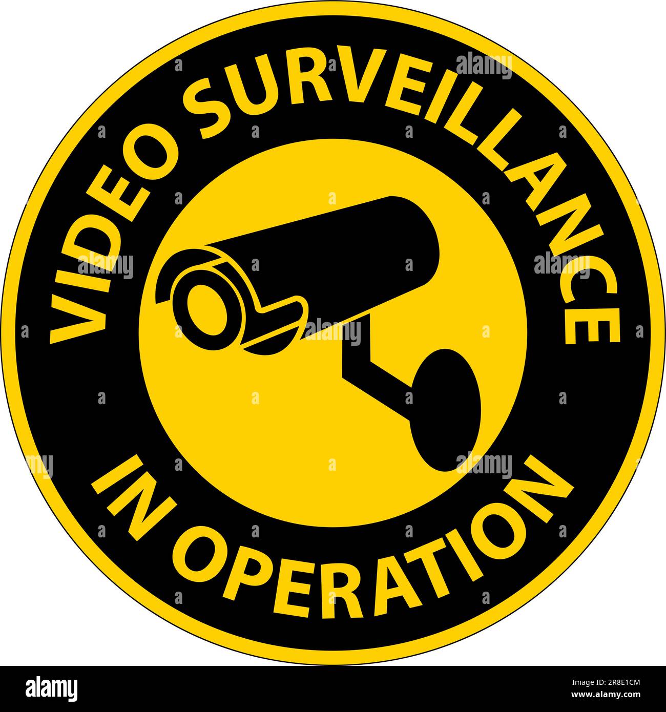 Notice Video Surveillance In Operation Sign White Background Stock Vector Image & Art Alamy