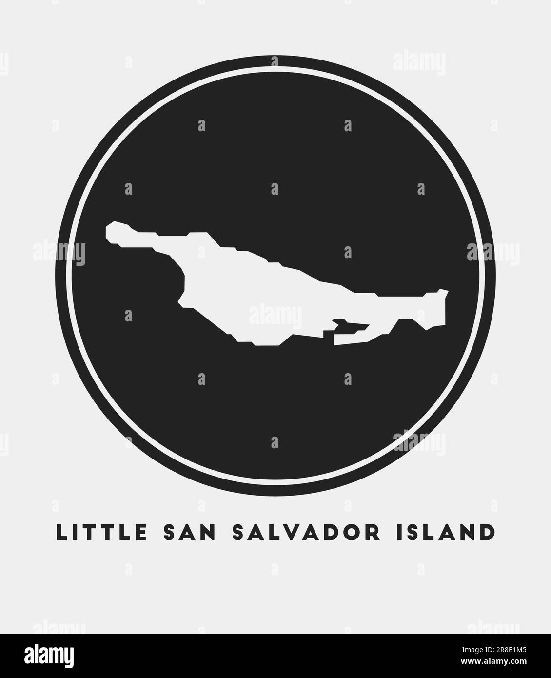 Little San Salvador Island icon. Round logo with border map and title. Stylish Little San Salvador Island badge with map. Vector illustration. Stock Vector