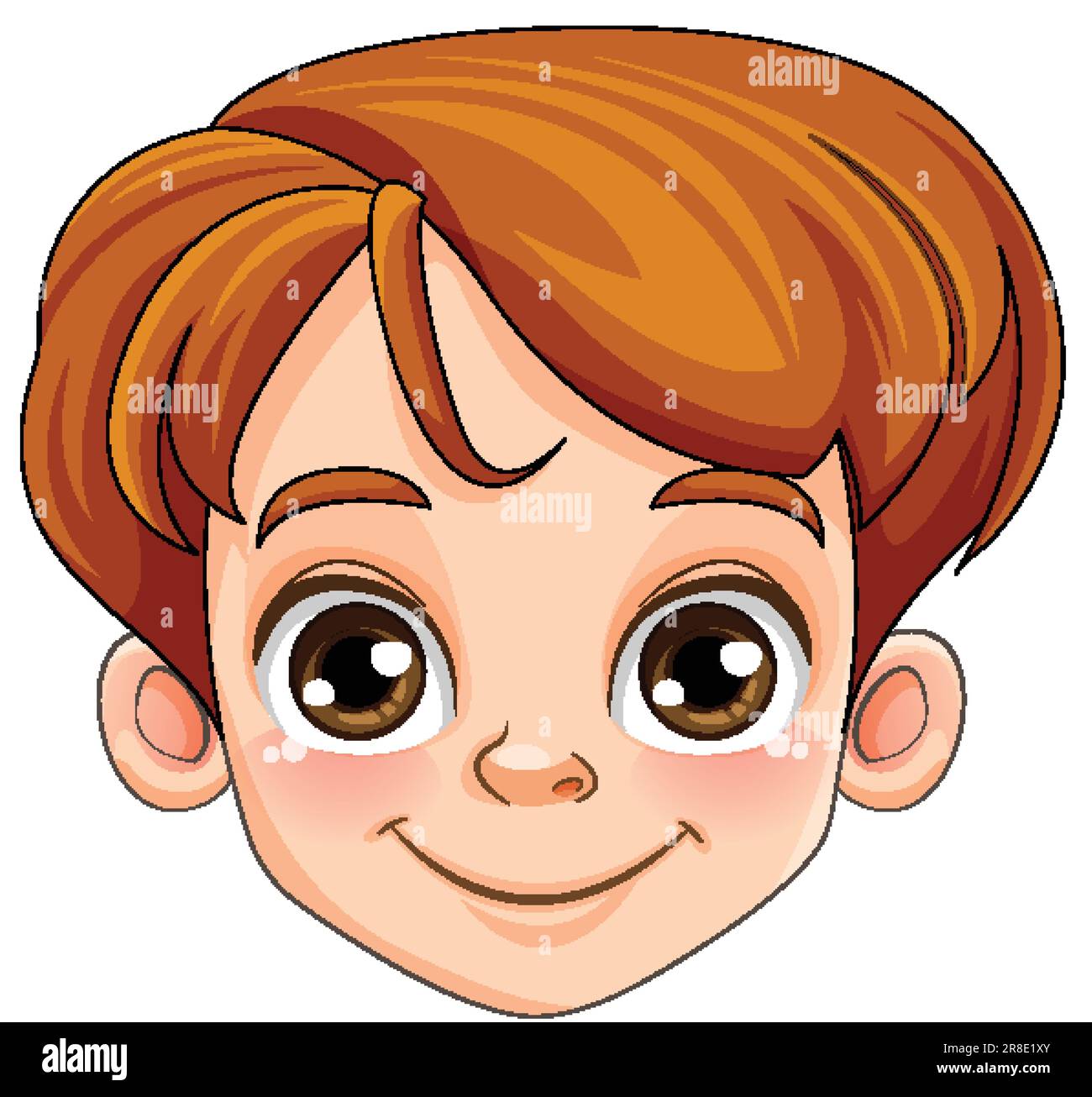 Cute boy head cartoon character illustration Stock Vector Image & Art ...