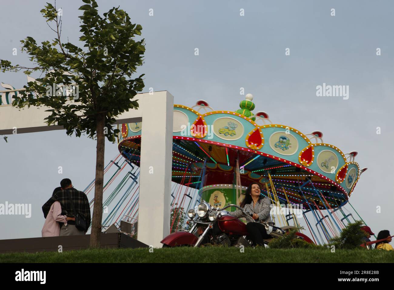 Landscape and People in Almaty, Kazakhstan Stock Photo