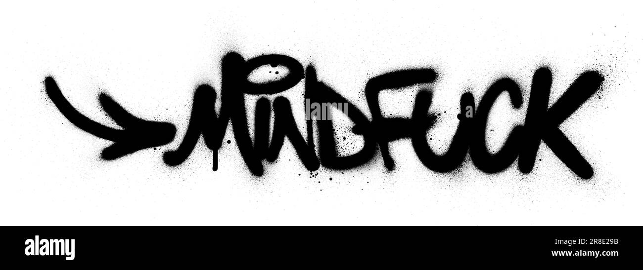 graffiti mindfuck word sprayed in black over white Stock Vector