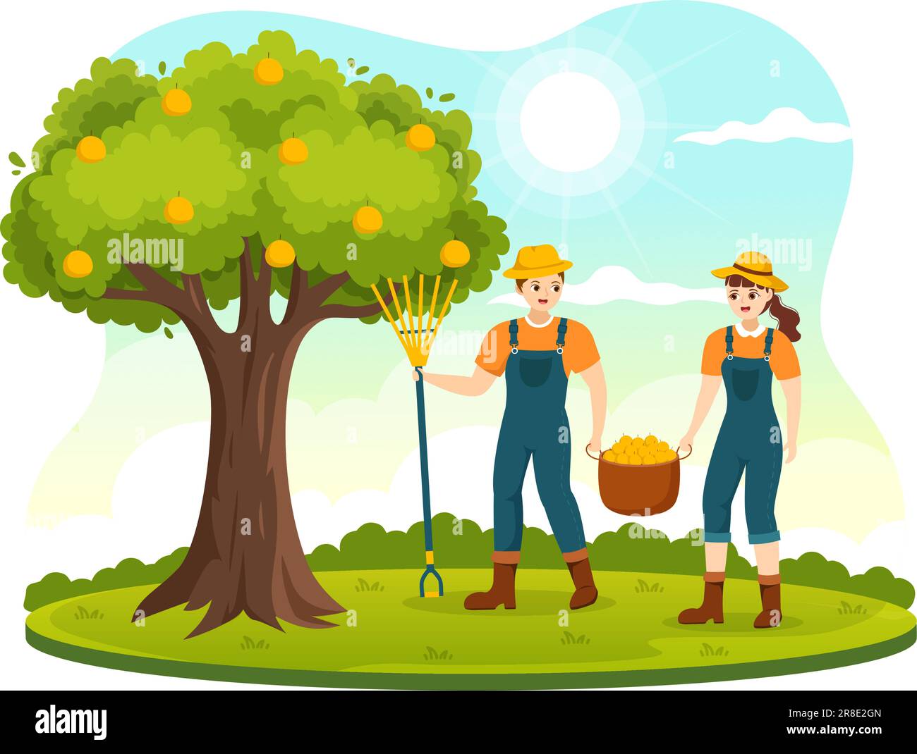 Harvest Season Vector Illustration with Autumn of Pumpkins and Seasonal ...