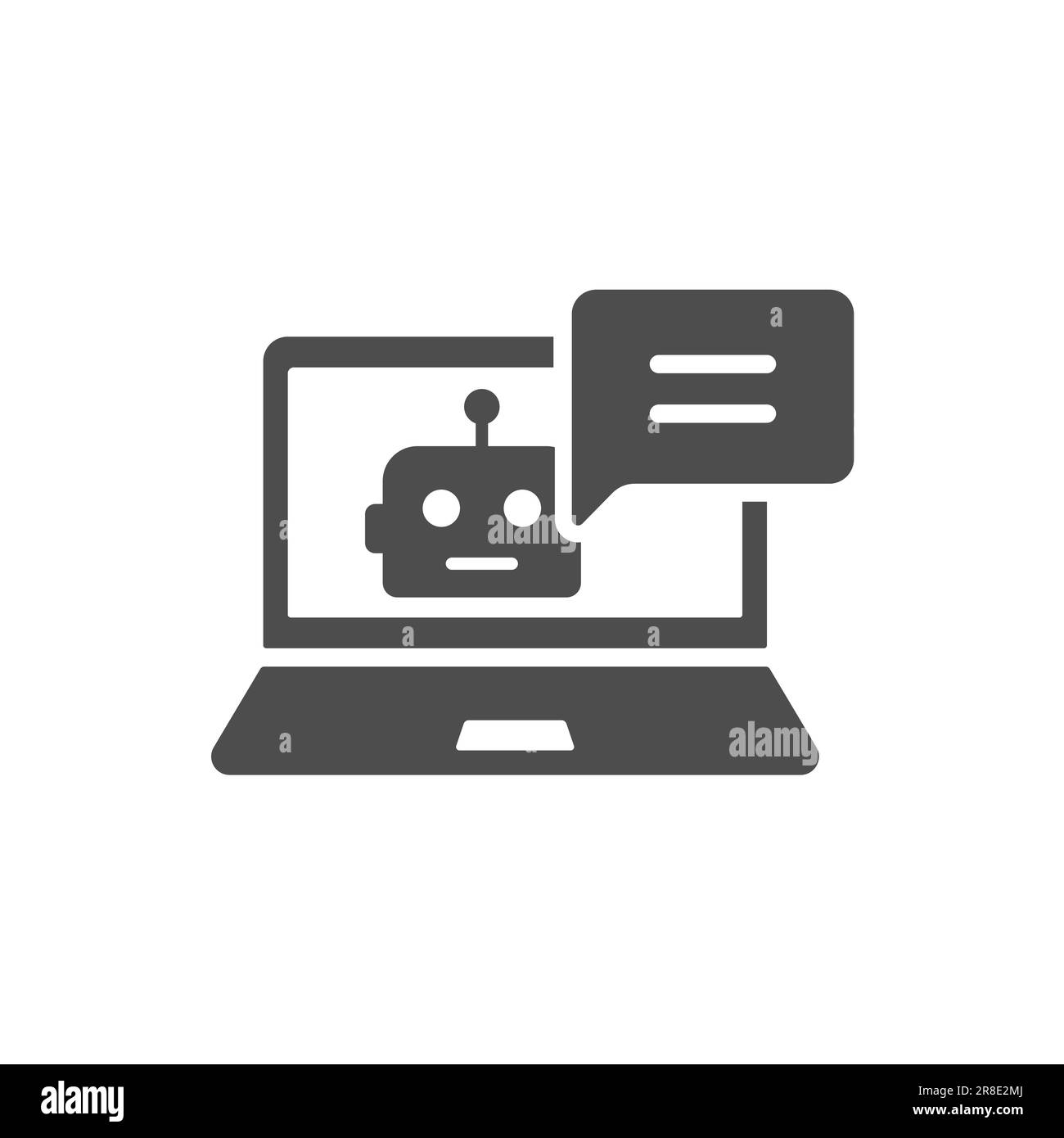 artificial intelligence silhouette vector icon Stock Vector Image & Art ...