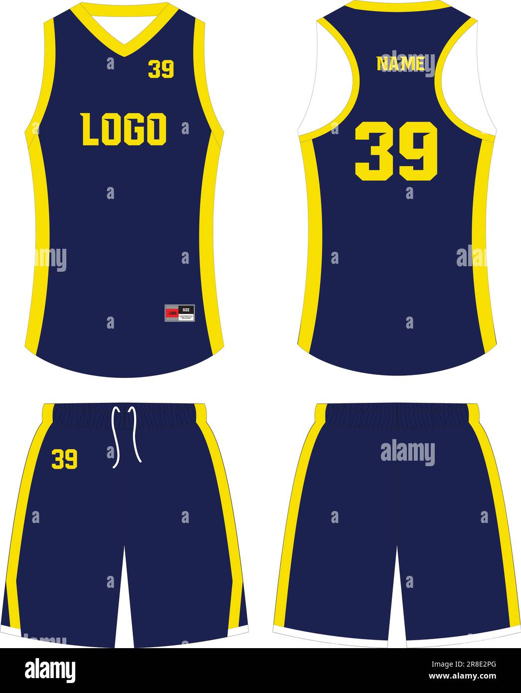 Basketball Uniform Mockup Template Design Basketball Stock Vector