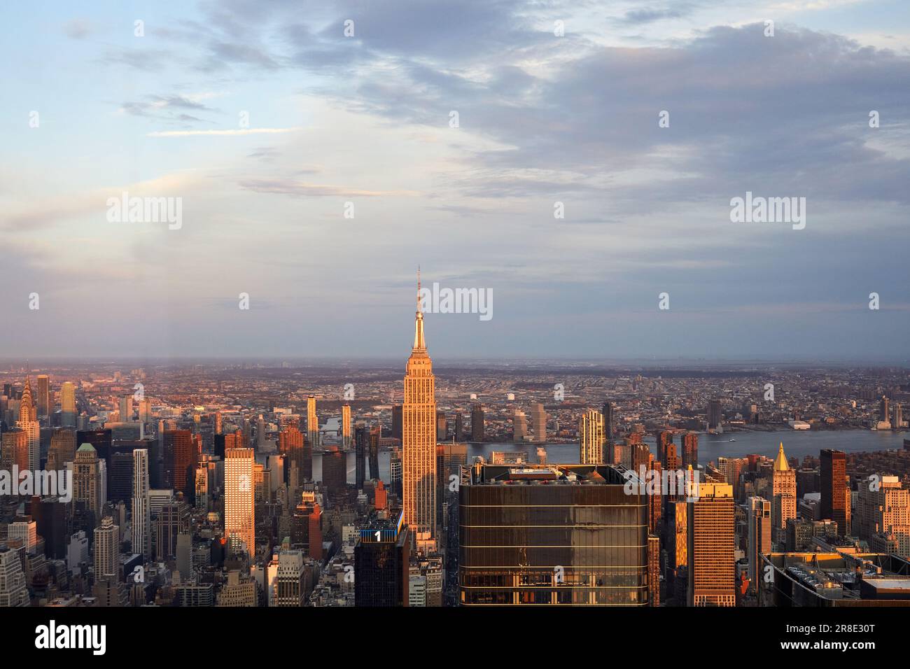 USA, New York, New York City, Aerial view of Manhattan skyscrapers at ...