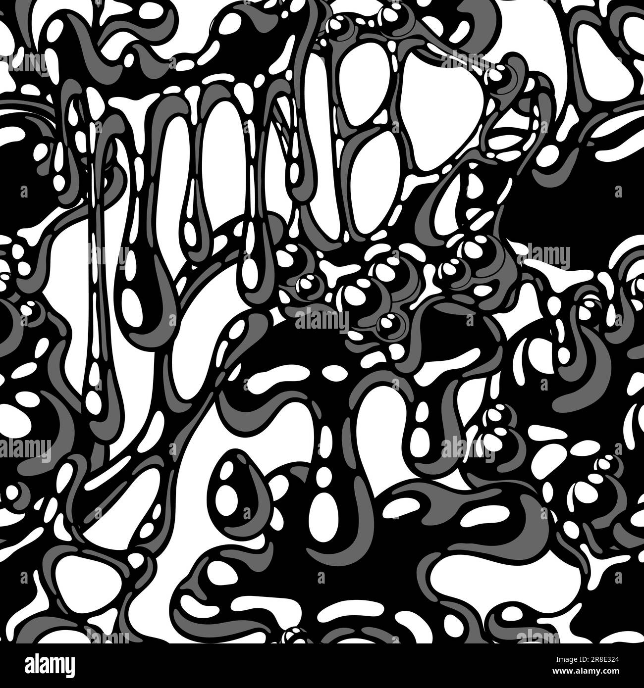 Seamless black drips. Abstract dribble splatter stains, comic dribble flow,  oil stain dribble wallpaper. Vector texture. Border with dripping paint,  spooky design with leaking liquid Stock Vector Image & Art - Alamy