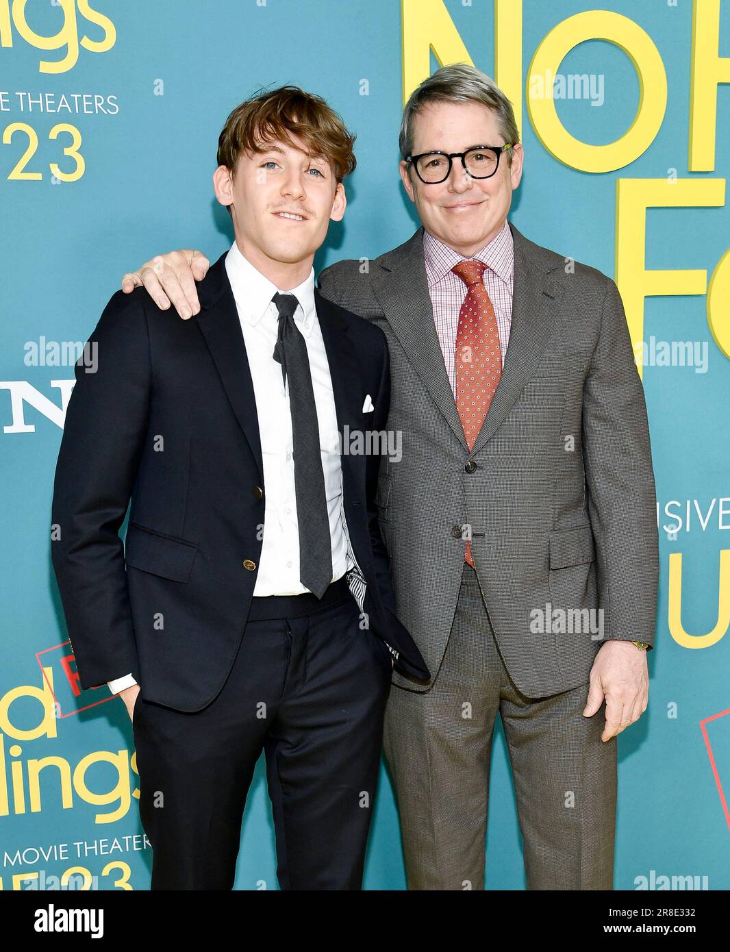 Matthew Broderick, right, and son James Wilkie Broderick attend the