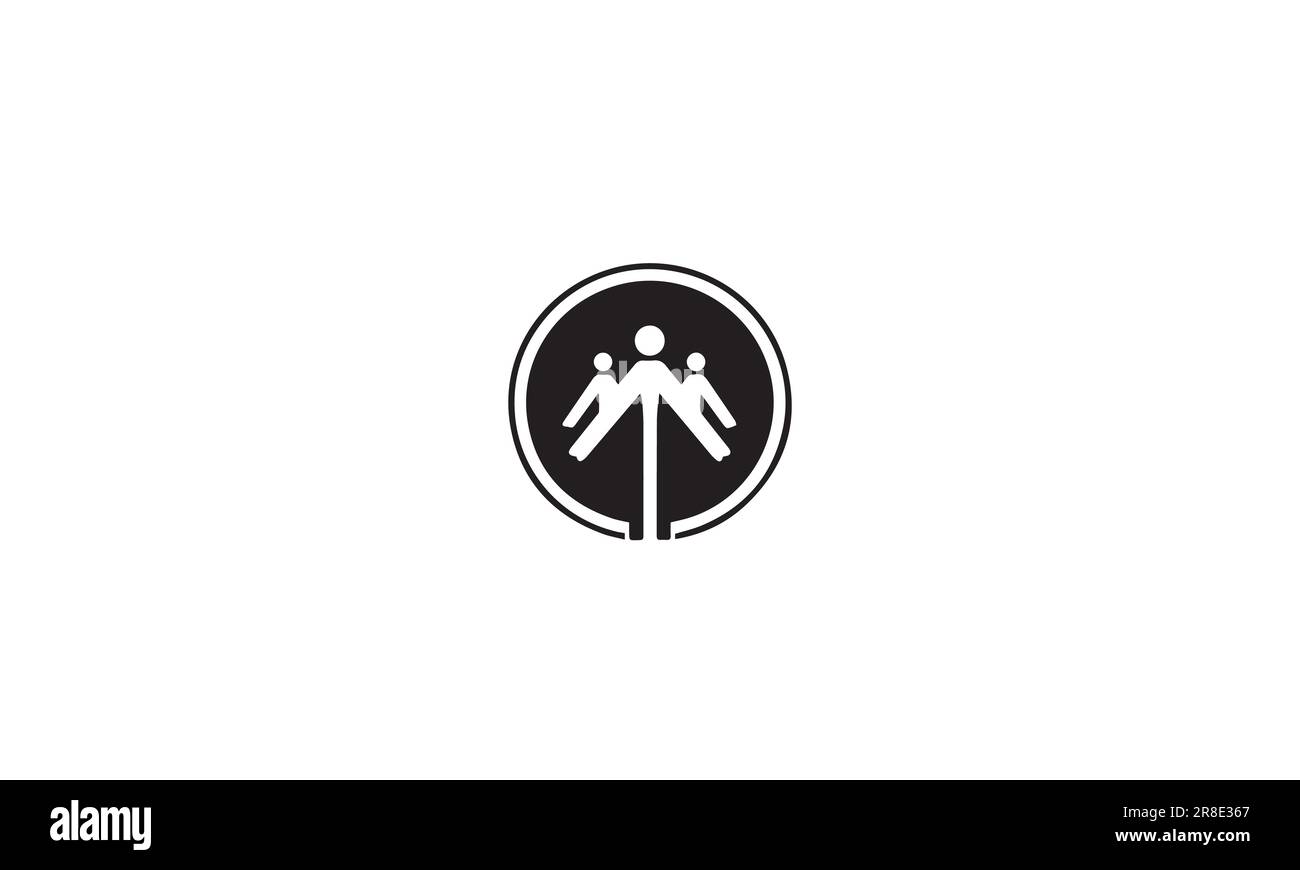 Cooperation logo design black simple flat icon Stock Vector