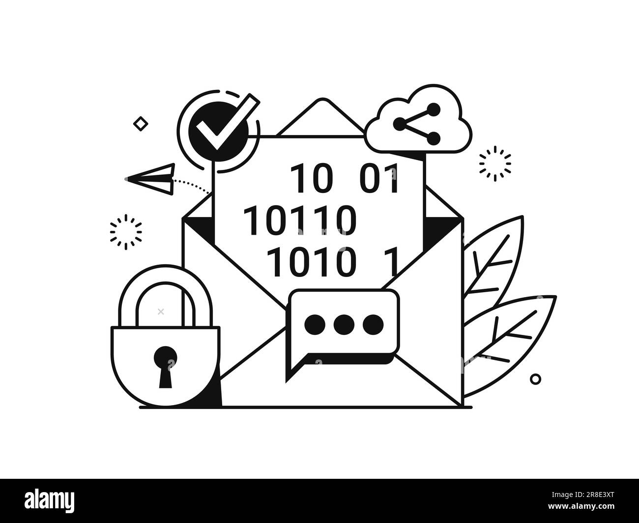 Email Security Mailing Protection Web Illustration Stock Vector