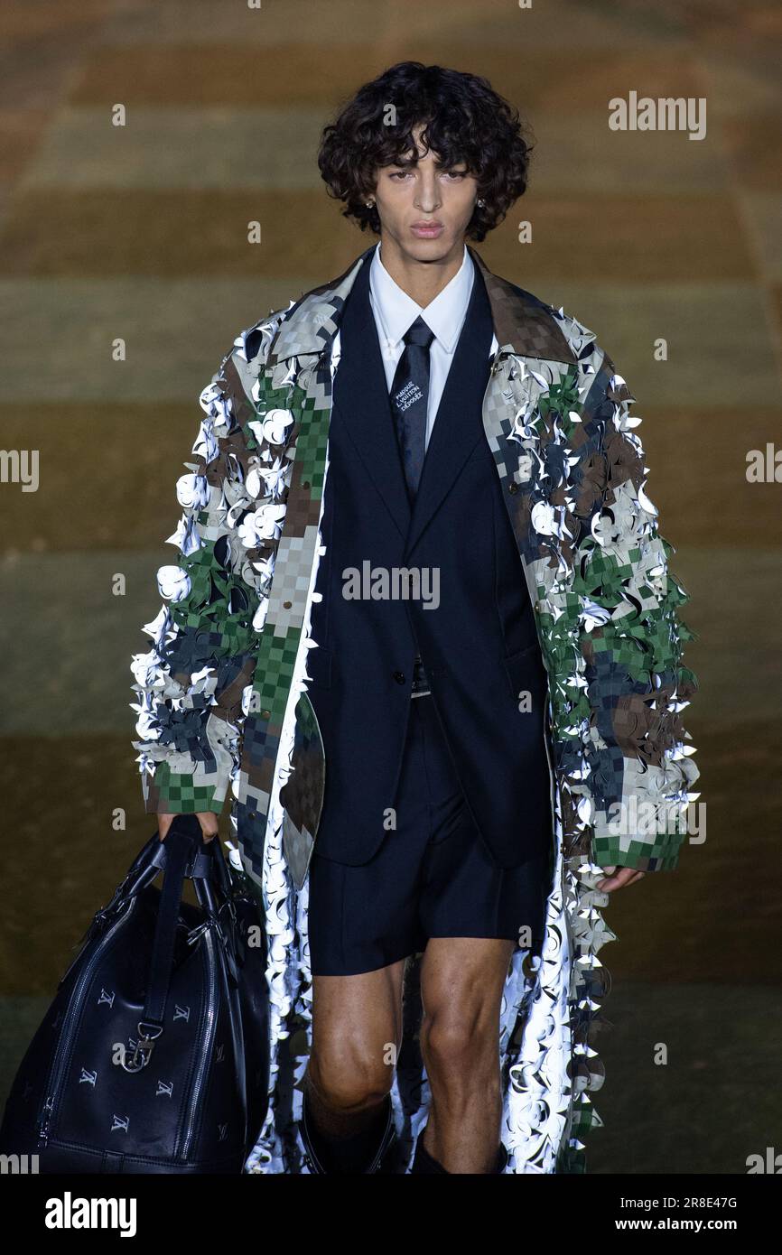 Paris, France. 20/06/2023, Maluma attend the Louis Vuitton Spring/Summer  2024 fashion show during the Paris Fashion Week menswear spring/summer 2024  on June 20, 2023 in Paris, France. Photo by Jerome Dominé/ABACAPRESS.COM  Credit