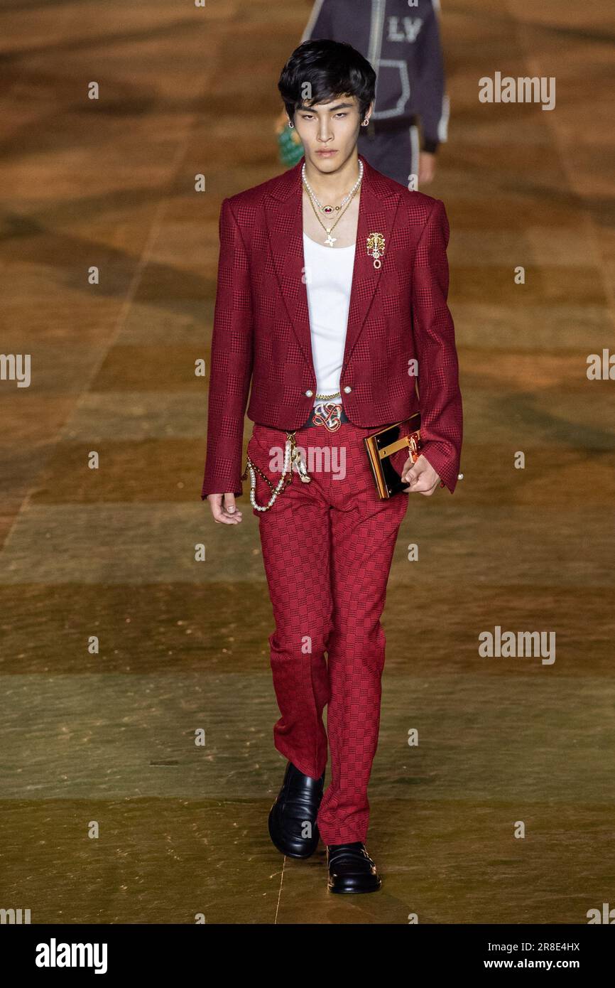 Paris, France. 20/06/2023, Maluma attend the Louis Vuitton Spring/Summer  2024 fashion show during the Paris Fashion Week menswear spring/summer 2024  on June 20, 2023 in Paris, France. Photo by Jerome Dominé/ABACAPRESS.COM  Credit