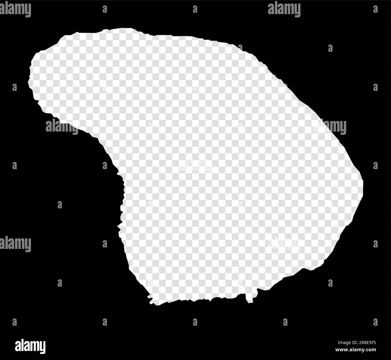 Stencil map of Lanai. Simple and minimal transparent map of Lanai. Black rectangle with cut shape of the island. Superb vector illustration. Stock Vector