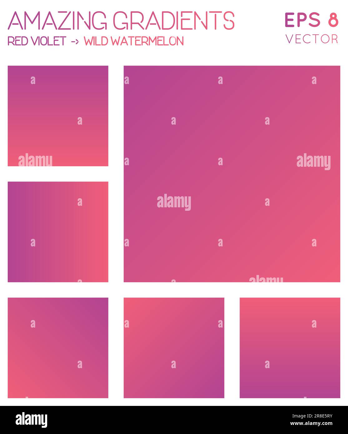 Colorful gradients in red violet, wild watermelon color tones