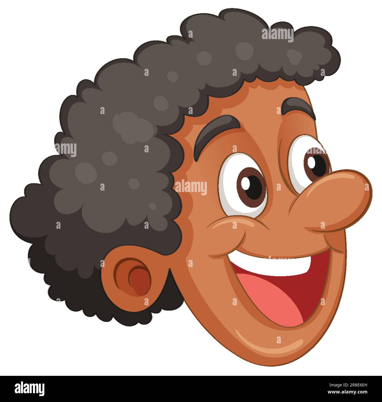 Happy Afro African young man head illustration Stock Vector Image & Art ...