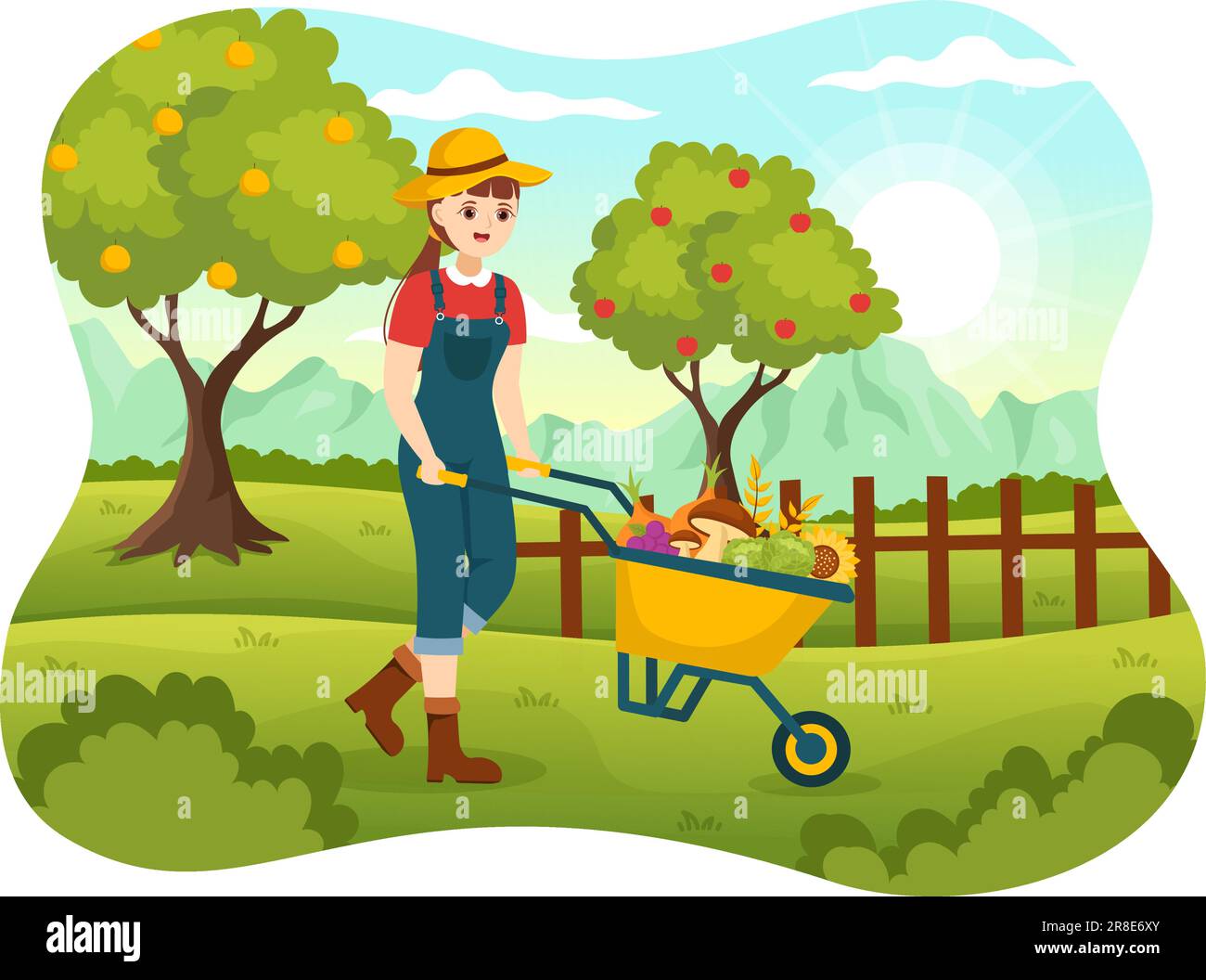 Harvest Season Vector Illustration with Autumn of Pumpkins and Seasonal ...
